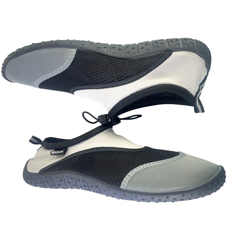 Rockin Mens Water Shoe Neoprene Mesh Black Grey White Toggle Adjust NWOT Size 11 - Picture 10 of 11